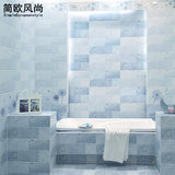 蓝色地中海卫生间瓷砖蒲公英欧式厨房墙砖厨卫洗手间厕所地砖防滑