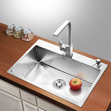 碗洗菜盆水池德国手工水槽304不锈钢单槽套餐厨房加厚拉丝台下洗