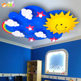 原创儿童卧室卡通LED吸顶灯饰太阳彩虹造型护眼现代男女孩房灯具