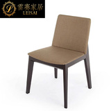 雷赛家居  时尚现代简约布艺餐椅北欧实木水曲柳餐椅宜家设计创意