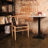 铁艺美式咖啡厅餐椅仿实木Y椅叉骨椅现代家具金属叉骨椅简约餐椅
