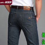 春季AFS JEEP牛仔裤 男薄款直筒 时尚休闲男装长裤男士男裤黑灰潮