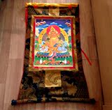 藏传佛教用品 手编布镀金(烫金）唐卡佛像 黄财神 赞巴拉 长90cm