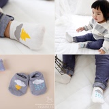 婴儿袜子夏0-1-3-2岁纯棉男女宝宝不对称船袜韩国云闪电卡通棉袜