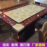 饭店火锅店专用大理石火锅桌餐桌椅组合长方形现代简约小户型餐桌