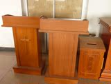 基督教实木讲台牧师讲道台教堂用品教会讲道台全实木奉献箱讲道桌