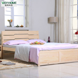 中式实木床1.5 1.8成人双人床2米简约 现代松木床类单人床1.2特价
