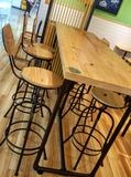 美式复古餐椅铁艺高脚桌椅吧台凳创意休闲酒吧咖啡厅高台桌椅组合