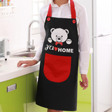 韩版时尚肩带无袖家居围裙 简约时尚防油成人厨房罩衣可爱款卡通
