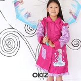 2014最新款韩国原装进口正品代购冰雪奇缘儿童女童雨衣雨披frozen