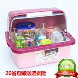 婴儿奶瓶收纳盒 宝宝碗柜餐具收纳箱沥水碗筷翻盖防尘干燥架储存