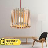 中式个性原木木桶木质吊灯咖啡吧台灯 简约现代创意艺术实木吊灯