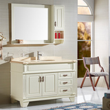 欧式现代简约浴室柜落地组合橡木实木卫浴仿古洗手柜洗漱台盆柜子