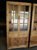 厂家直销榆木酒柜 特价 玻璃柜 原木展柜 客厅隔断门厅柜现代中式