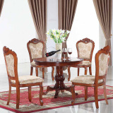 欧式餐桌布艺椅子宜家用凳实木组合现代简约酒店布艺中式新复古典