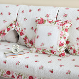 秋冬季全棉田园沙发垫时尚布艺沙发坐垫防滑全盖欧式沙发巾小玫瑰