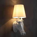 马头壁灯欧式床头卧室走廊阳台壁灯现代简约树脂壁灯酒店工程壁灯