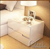 简约现代床头柜特价烤漆欧式宜家白色亮光简易实木卧室床边储物柜