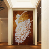 3d立体欧式 玄关走廊过道 背景墙壁纸 大型壁画 芭蕾舞者抽象油画