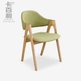 实木餐椅白蜡木椅子靠背单人椅咖啡椅软包椅布艺电脑椅北欧宜家