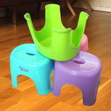 加厚欧式塑料小凳子时尚创意换鞋矮凳成人儿童浴室防滑圆果色凳