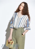 16夏韩国设计师品牌URAGO正品代购 民族风七分袖衬衫