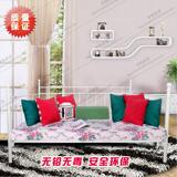 韩式简约白色客厅铁艺沙发床坐卧两用双人沙发床铁艺单人床1.2米
