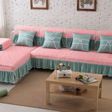 包邮坐垫式组合沙发垫韩式加厚防滑全包盖撞色沙发巾沙发套罩纯色