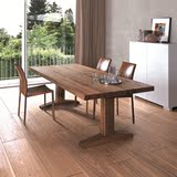 欧式餐桌咖啡桌椅全实木家具原木复古餐桌饭桌老榆木会议桌办公桌
