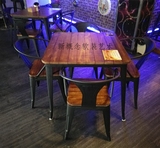 美式铁艺做旧复古小酒吧咖啡厅桌椅休息吧奶茶店主题餐厅桌椅组合