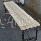 美式法式乡村LOFT风格全实木铁艺大长餐桌长凳铁艺做旧桌椅宜家桌