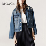 MO&Co.趣味卡通贴布绣长袖牛仔夹克外套MA1634JKT01 moco