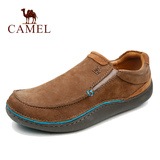 Camel/骆驼正品男鞋 秋季新款头层磨砂牛皮鞋平跟套脚耐磨休闲鞋