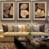 柠檬树美式沙发背景墙画欧式客厅装饰画油画三联组合壁画现代挂画