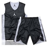 乔丹双面篮球服套装男夏透气吸汗比赛训练队服篮球衣定制印字印号