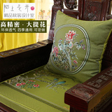 现代中式坐垫中国风花鸟红木沙发垫新古典实木椅垫圈椅子靠垫定做