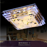 简约时尚水晶灯正方形客厅LED吸顶卧室灯现代中式餐厅平板低压灯