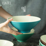 亿嘉创意日式陶瓷大号拉面碗泡面碗汤碗家用7英寸沙拉碗餐具北欧
