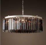 美式水晶吊灯简约现代铁艺复古餐厅客厅灯具北欧创意别墅大气吊灯