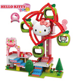 Hello Kitty苹果摩天轮发条音乐盒女孩益智乐高拼装积木玩具潮昇