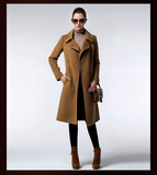 包邮2015新款欧美秋冬修身双面羊毛大衣长款毛呢外套羊绒女款大衣