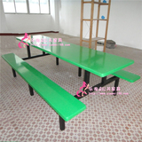 玻璃钢餐桌饭堂桌椅组合连体快餐桌食堂用8人座吃饭台子（包邮）