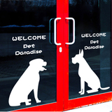 狗狗欢迎光临宠物店玻璃门装饰墙贴纸 宠物美容店墙壁动物贴画160