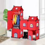 菲斯卡简易儿童组合卡通城堡收纳柜衣物宝宝玩具整理柜储物柜特价