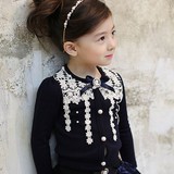 打折现货韩国童装女童正品代购进口Coco公主春秋款针织开衫外套
