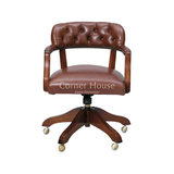 Corner House|高端定制家具|欧式法式美式乡村旋转牛皮书桌椅餐椅