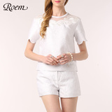 ROEM韩国罗燕夏季女时尚花瓣袖衬衫RCYW52308C专柜正品