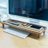 梵瀚 办公用品桌面收纳 置物架键盘电脑整理盒竹木杂物办公室收纳