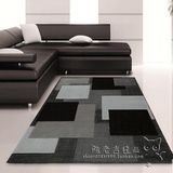 简约欧式灰色格子地毯客厅茶几沙发卧室床边手工腈纶地毯满铺定制