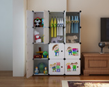 家世比折叠简易衣柜卡通儿童衣柜宝宝婴儿组合收纳柜塑料组装衣柜